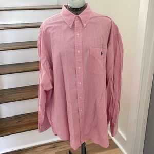 Ralph Lauren Pink Gingham Button-Down Polo Shirt